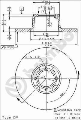 Brembo Remschijven 08.4334.10