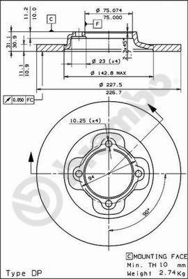 Brembo Remschijven 08.4436.10