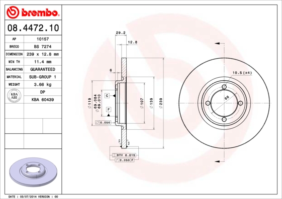 Brembo Remschijven 08.4472.10