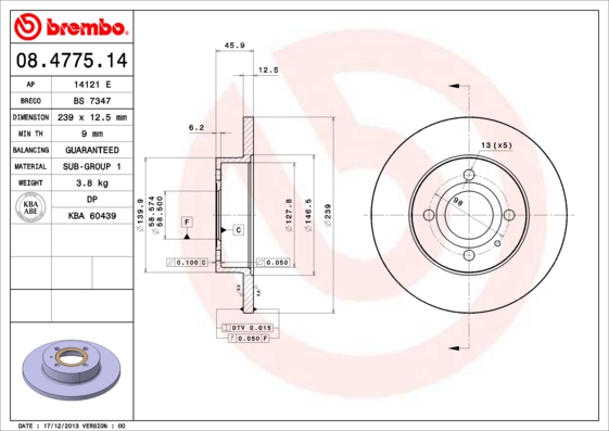 Brembo Remschijven 08.4775.14