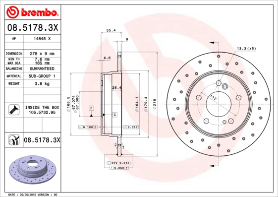 Brembo Remschijven 08.5178.3X