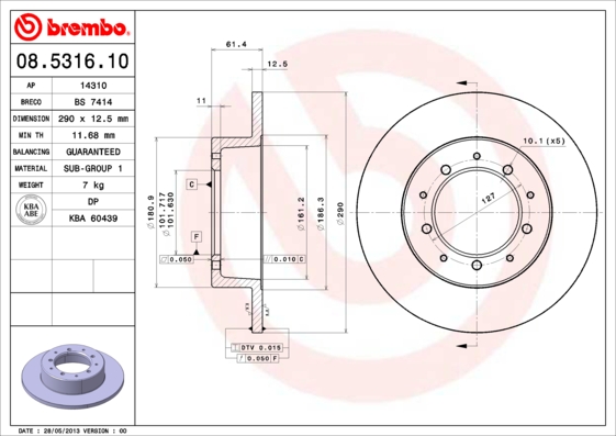 Brembo Remschijven 08.5316.10