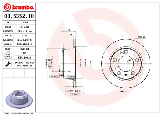 Brembo Remschijven 08.5352.10