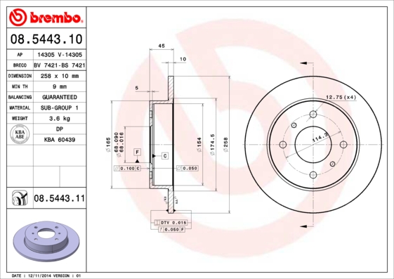 Brembo Remschijven 08.5443.11