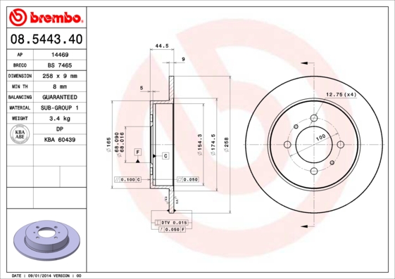 Brembo Remschijven 08.5443.40