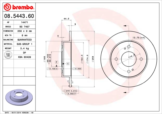 Brembo Remschijven 08.5443.60