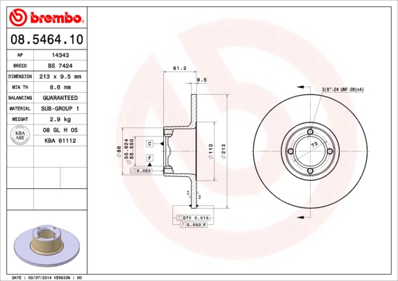 Brembo Remschijven 08.5464.10