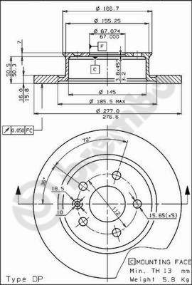 Brembo Remschijven 08.5501.10