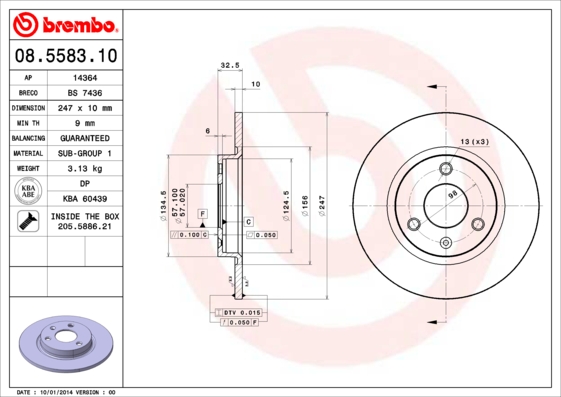 Brembo Remschijven 08.5583.10