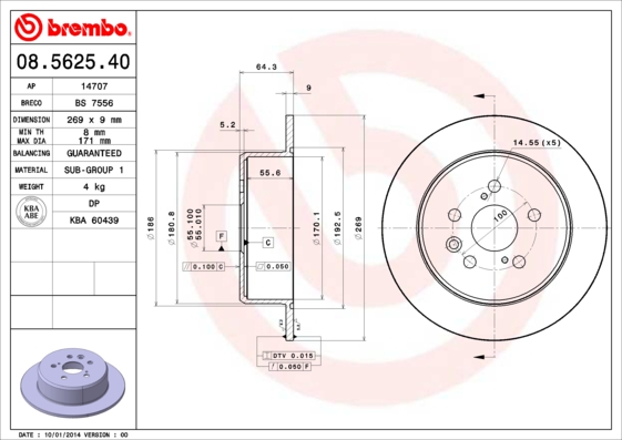 Brembo Remschijven 08.5625.40