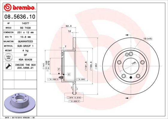 Brembo Remschijven 08.5636.10