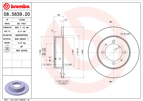 Brembo Remschijven 08.5639.20