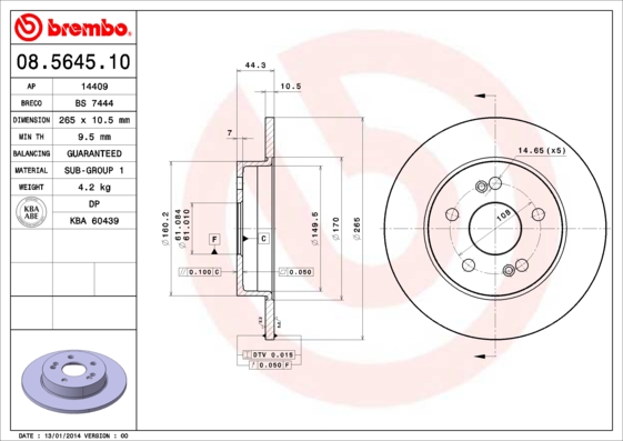 Brembo Remschijven 08.5645.10