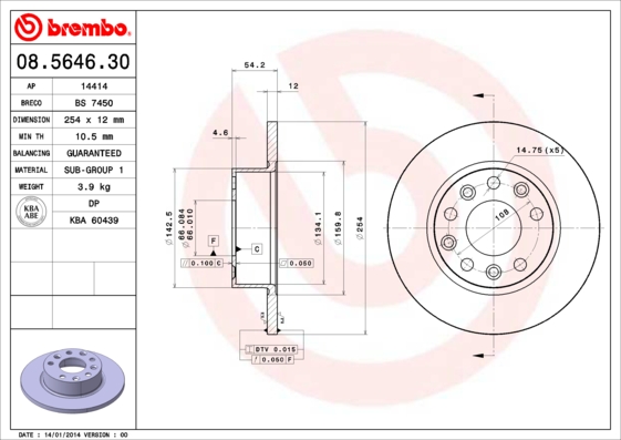 Brembo Remschijven 08.5646.30