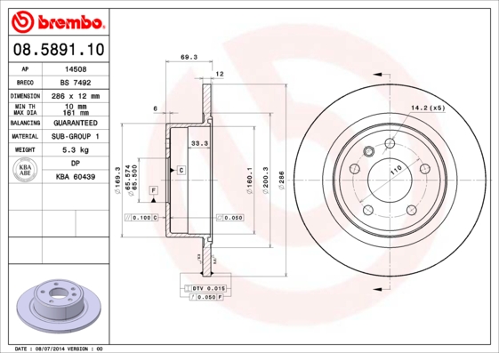 Brembo Remschijven 08.5891.10