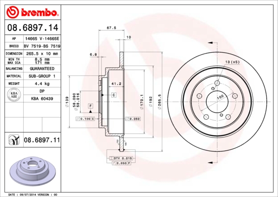 Brembo Remschijven 08.6897.11