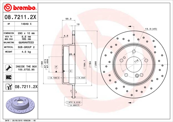 Brembo Remschijven 08.7211.2X