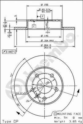 Brembo Remschijven 08.7627.75