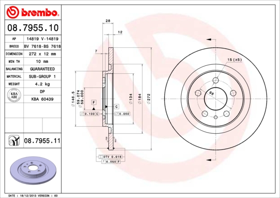 Brembo Remschijven 08.7955.11