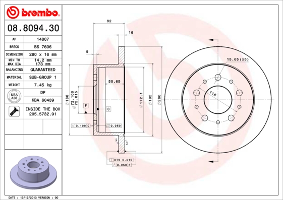 Brembo Remschijven 08.8094.30