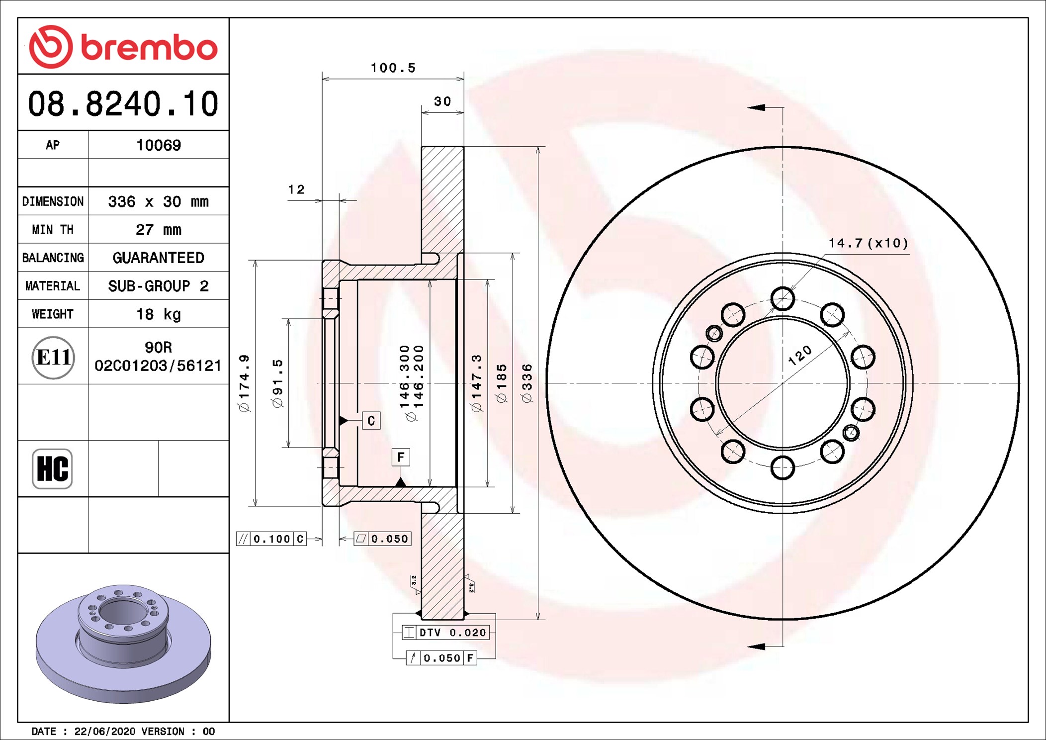 Brembo Remschijven 08.8240.10