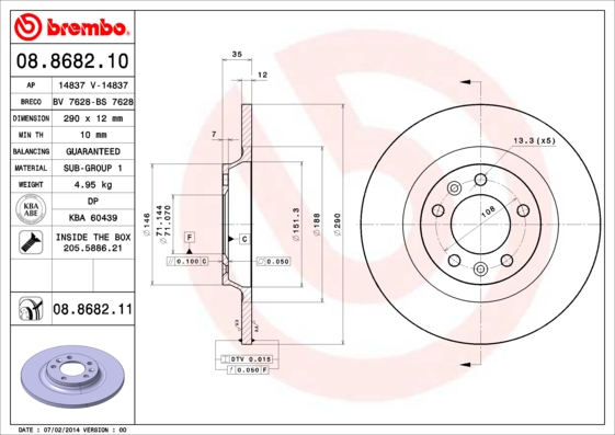 Brembo Remschijven 08.8682.11