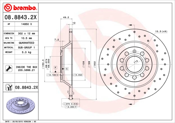 Brembo Remschijven 08.8843.2X