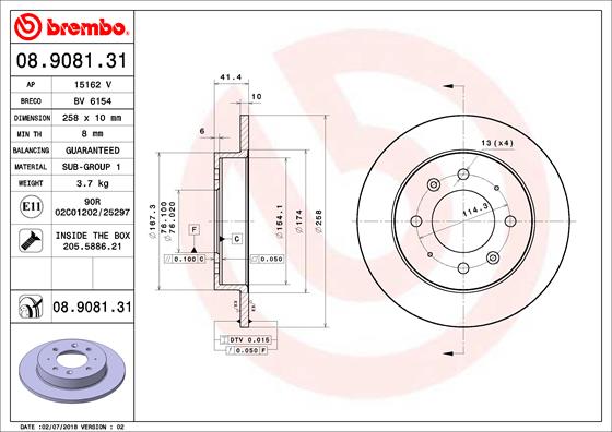 Brembo Remschijven 08.9081.31