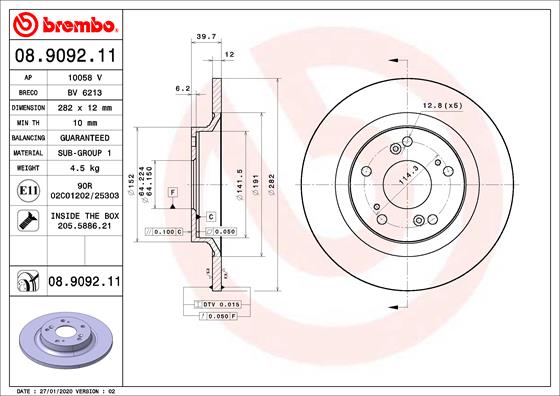 Brembo Remschijven 08.9092.11