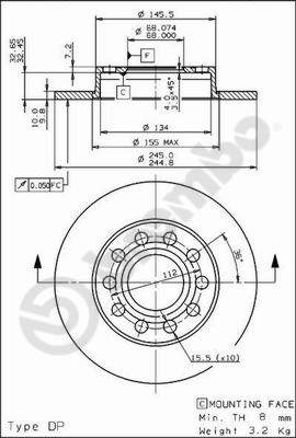 Brembo Remschijven 08.9136.11