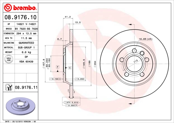 Brembo Remschijven 08.9176.11