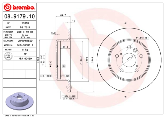 Brembo Remschijven 08.9179.10