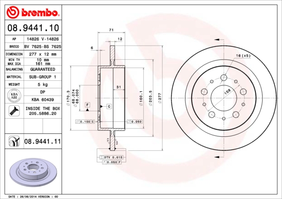 Brembo Remschijven 08.9441.11