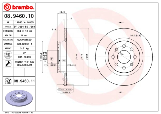 Brembo Remschijven 08.9460.11