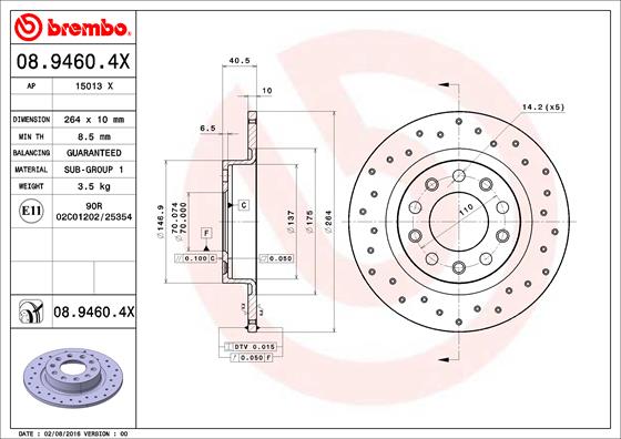 Brembo Remschijven 08.9460.4X