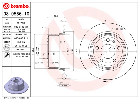 Brembo Remschijven 08.9556.10