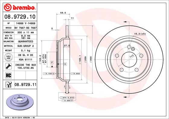 Brembo Remschijven 08.9729.11