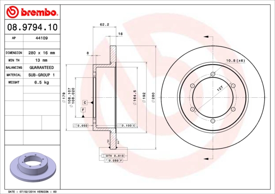 Brembo Remschijven 08.9794.10