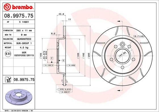 Brembo Remschijven 08.9975.75