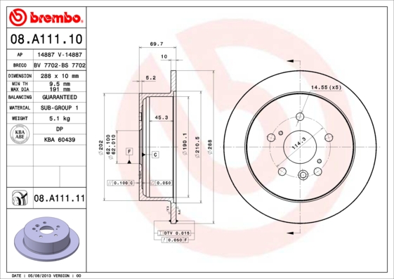 Brembo Remschijven 08.A111.11