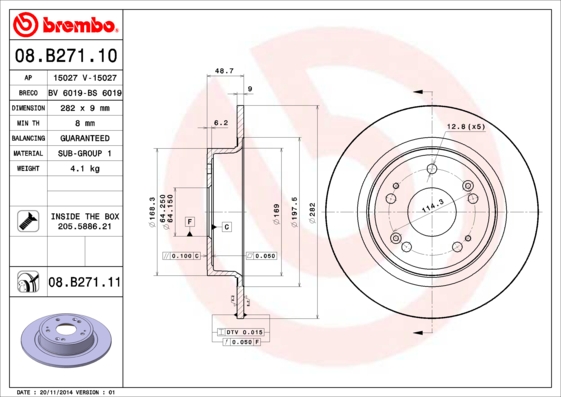 Brembo Remschijven 08.B271.11