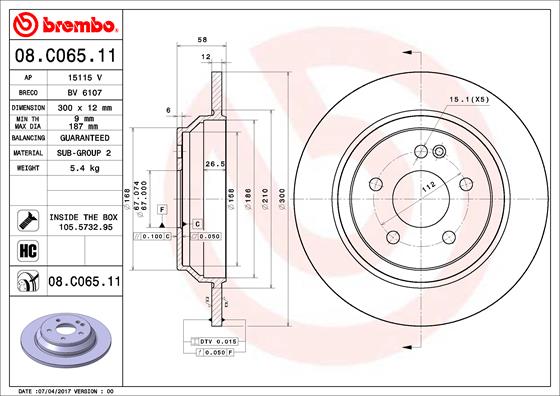 Brembo Remschijven 08.C065.11