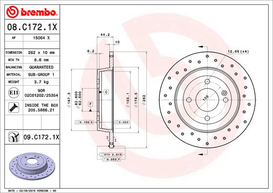 Brembo Remschijven 08.C172.1X