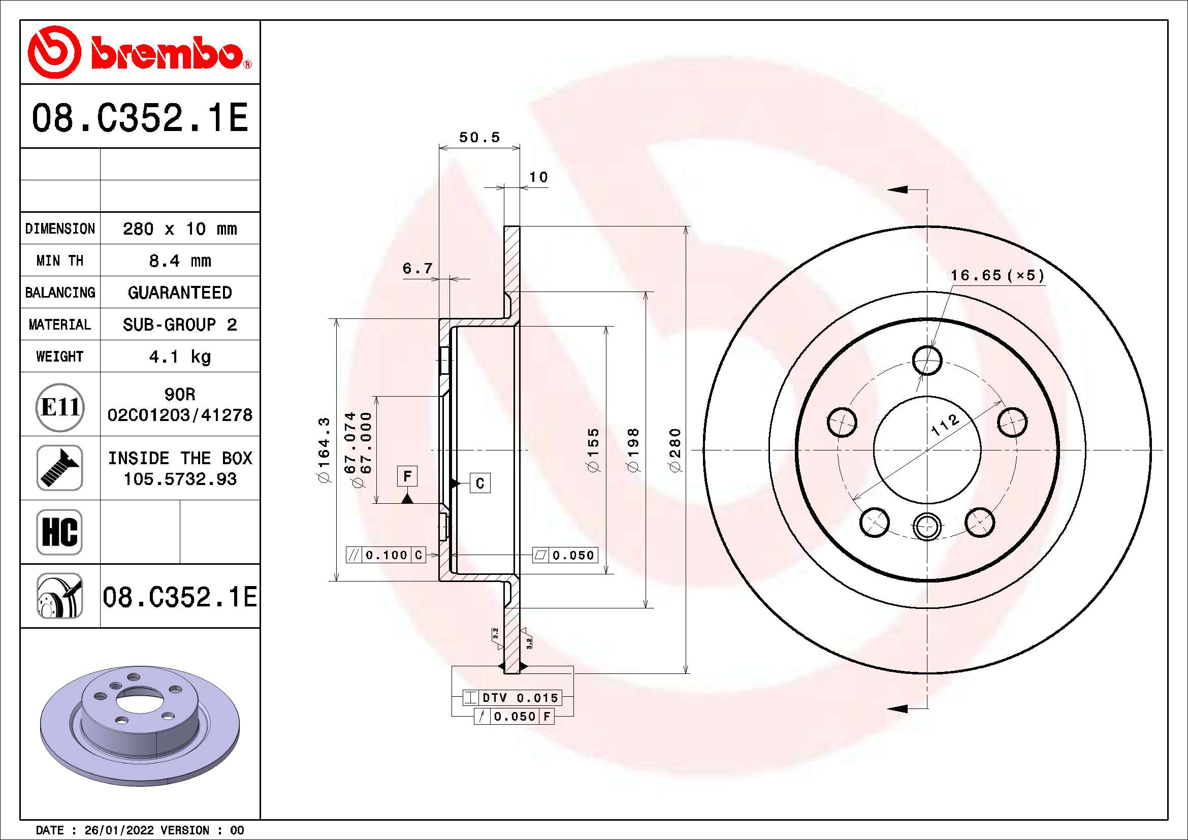 Brembo Remschijven KT 08 012