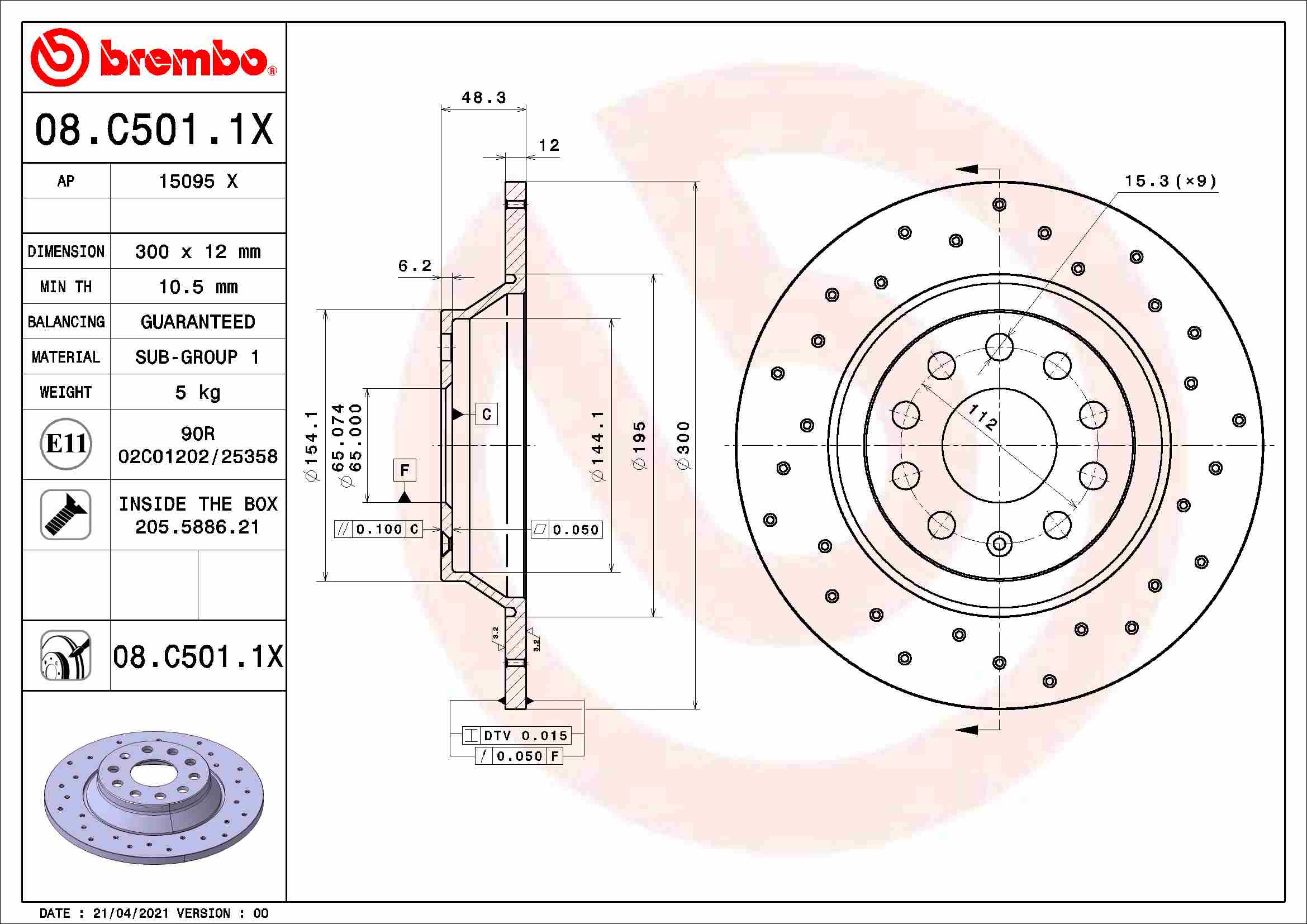 Brembo Remschijven 08.C501.1X