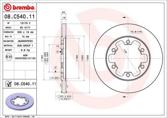 Remschijven Brembo 08.C540.11