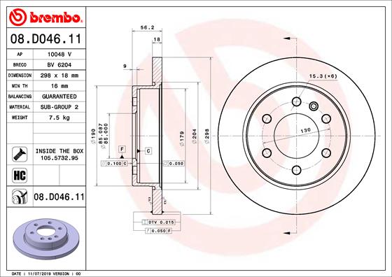 Brembo Remschijven 08.D046.11