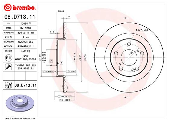 Brembo Remschijven 08.D713.11