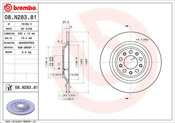 Brembo Remschijven 08.N283.81