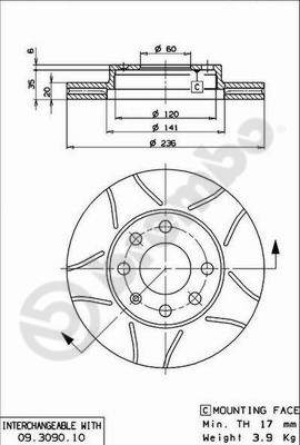 Remschijven Brembo 09.3090.75